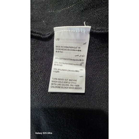 Alfani Black Knit Open Front Sequin Embellished Cardigan Womens Size L - Picture 8 of 15